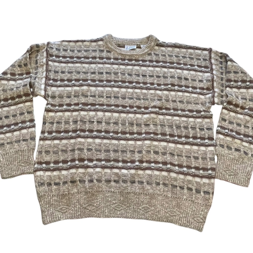 Maglificio Florence Italy Sweater Mens Medium Linen Blend Knit Pullover Grandpa